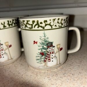 Festive Snowman Mug - White and Green